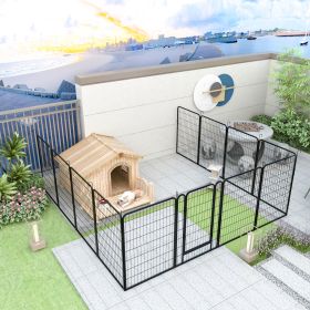 12 Panels Heavy Duty Metal Playpen with door,39.37"H Dog Fence Pet Exercise Pen for Outdoor