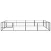 Dog Kennel Black 172.2 ft¬≤ Steel