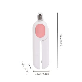 Dog And Cat Nail Clippers, Pet Nail Trimmers With LED Light, And Circular Cut-hole Cat Paw Cutter Dogs Nail Cutter Avoid Excessive Cutting (Color: pink)