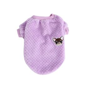 Pet Dog Clothes flannel Dog Winter Clothe Puppy (Color: Purple)