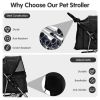 Foldable 4-Wheel Pet Stroller with Storage Basket